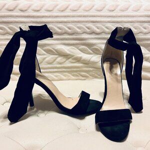 Black Ankle Wrap Stilettos